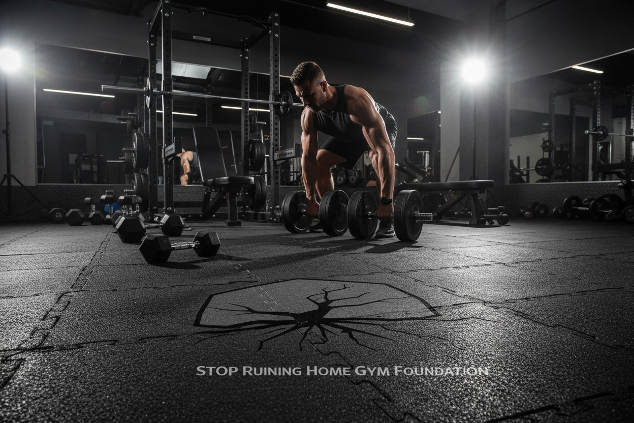 Shop Rubber Flooring: Stop Ruining Your Home Gym Foundation