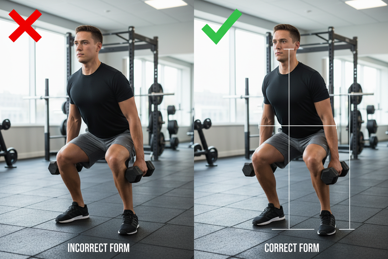 Stop Doing Dumbbell Squat Exercises Like This (Form Fix)