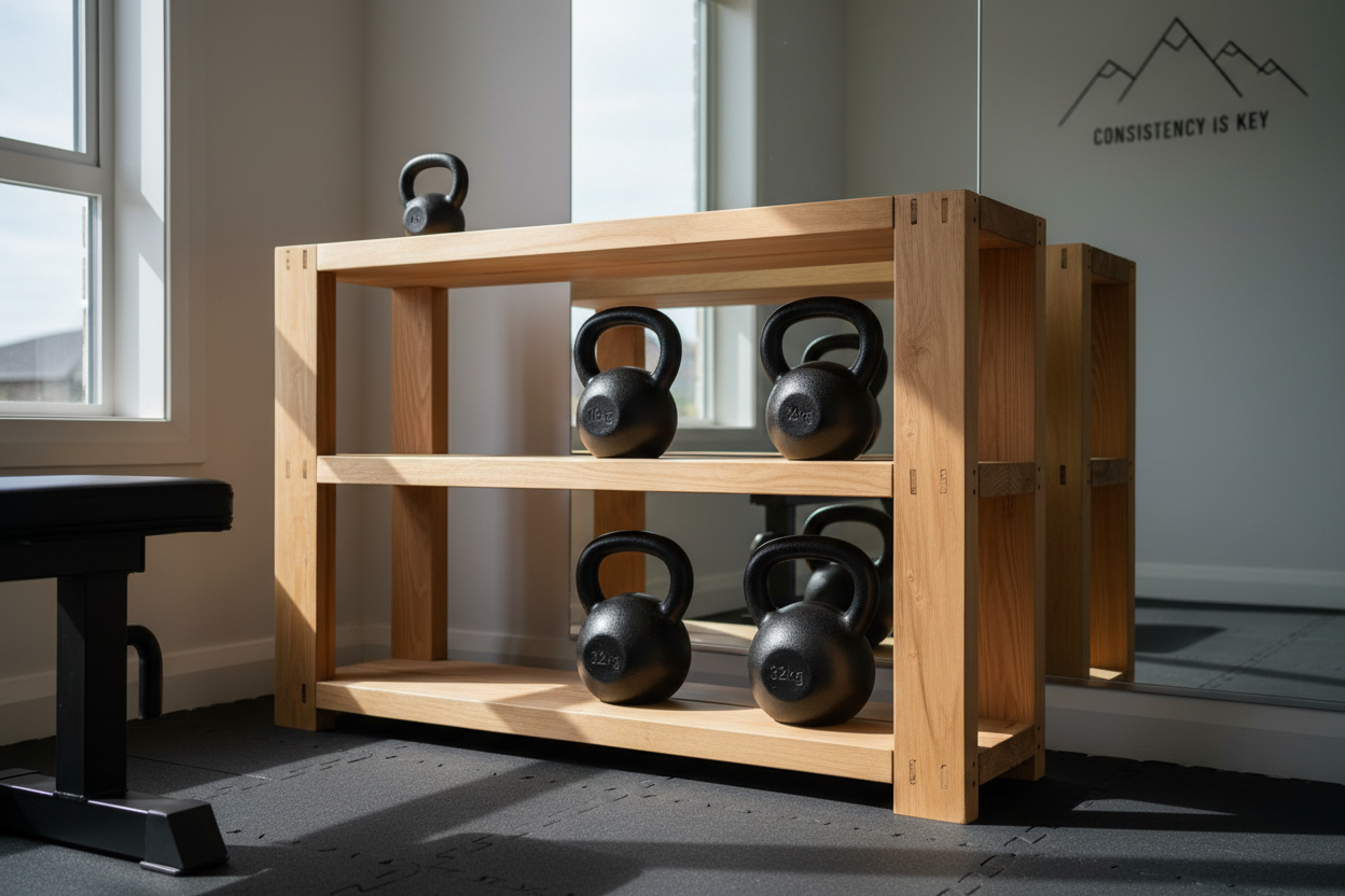 Stop Tripping Over Your Weights: A Solid DIY Kettlebell Rack Guide for Your Home Gym