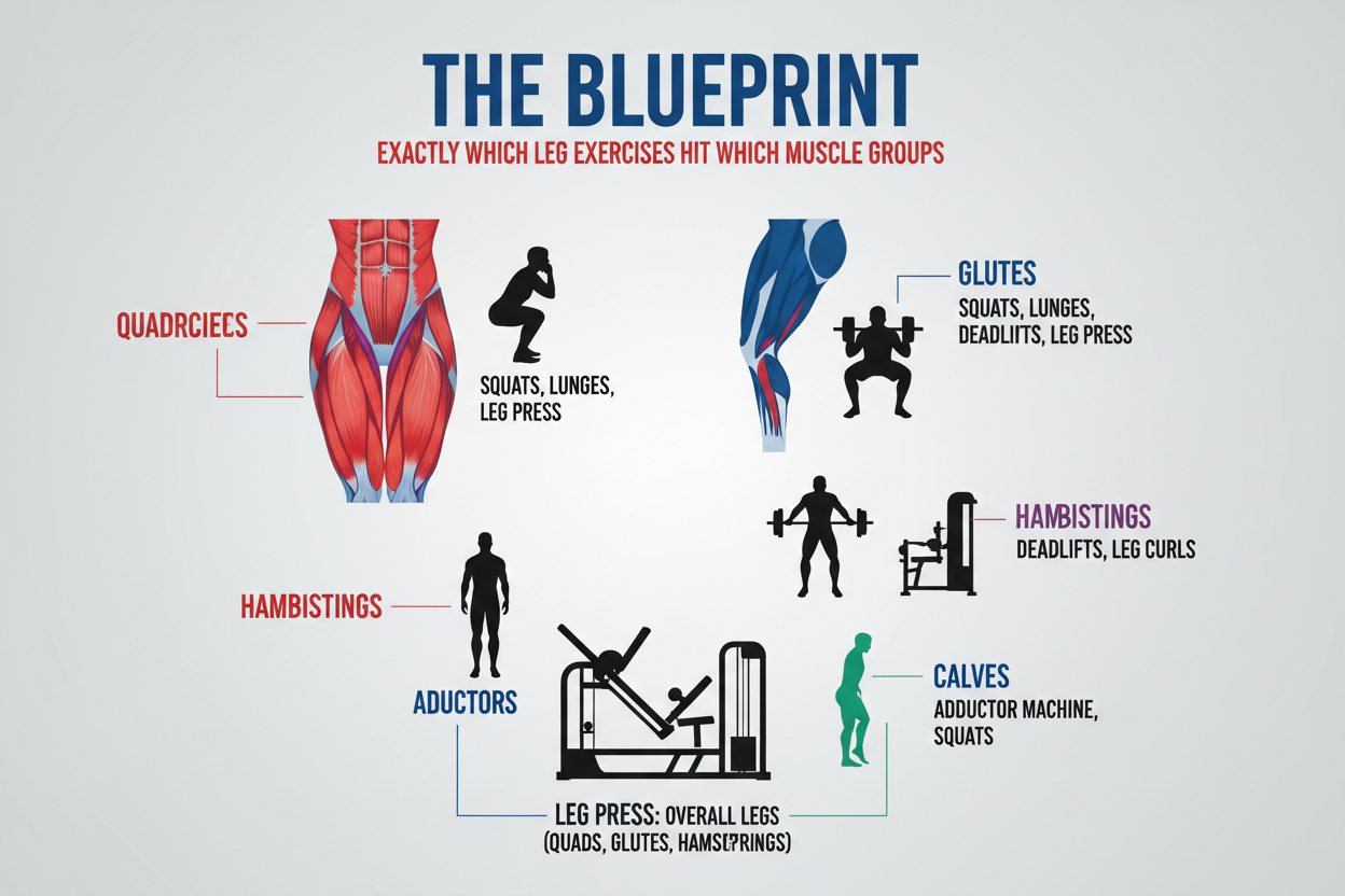 The Blueprint: Exactly Which Leg Exercises Hit Which Muscle Groups