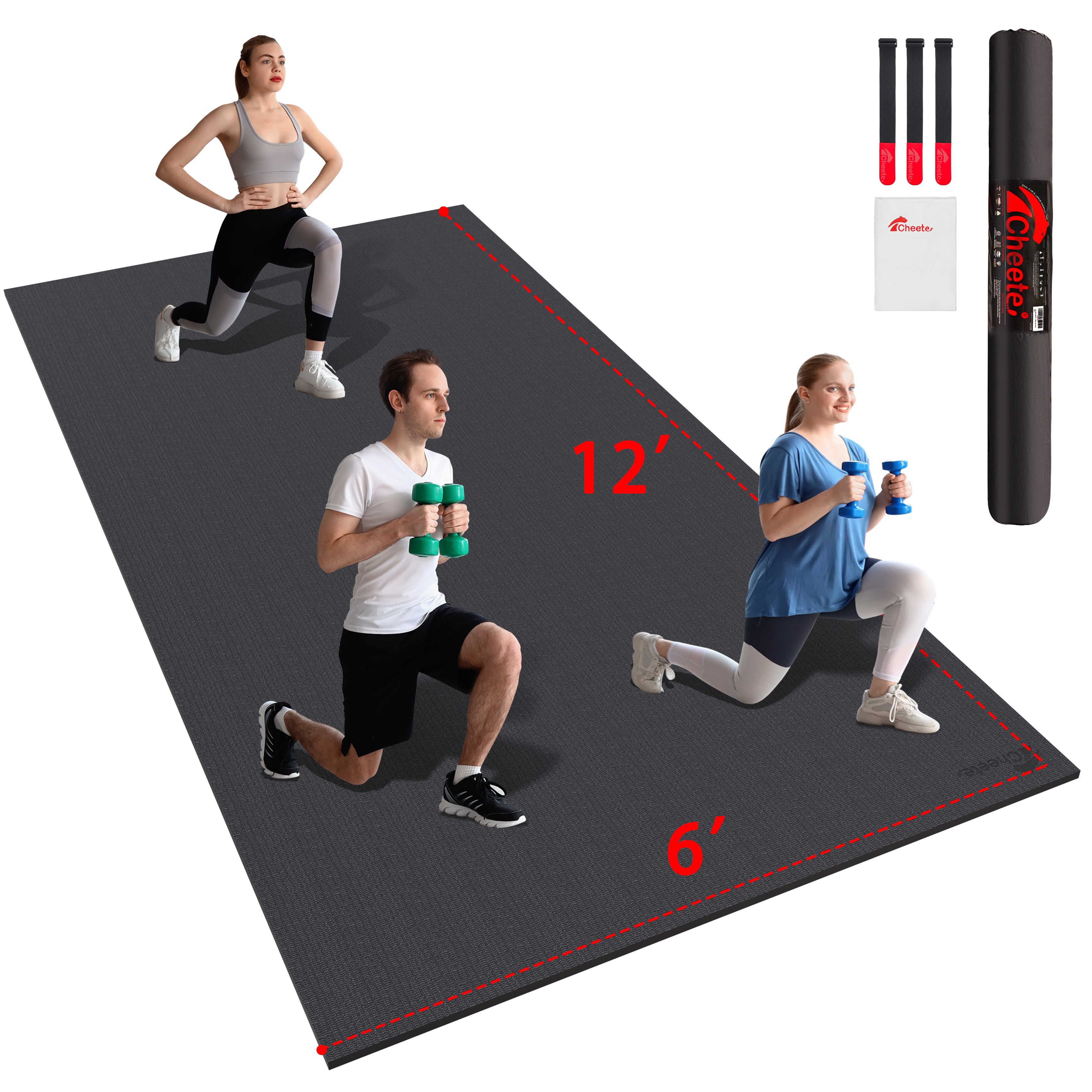 CHEETE Large Exercise Mat 6'*12' #CHE-6'12'-C