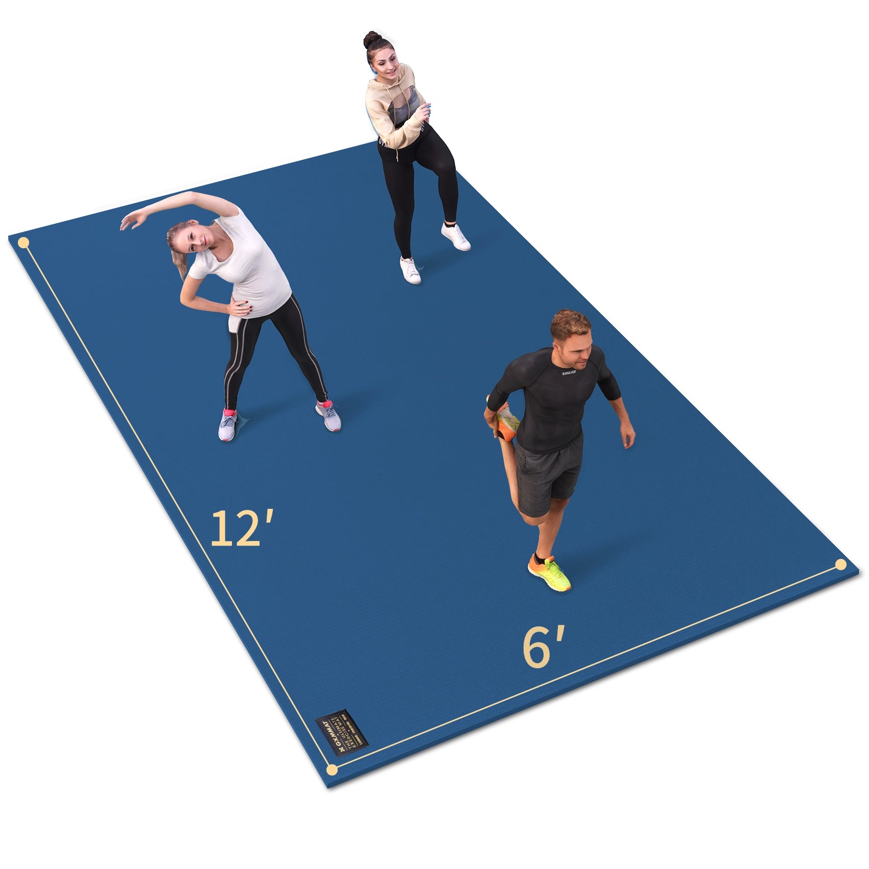 GXMMAT Large Exercise Mat 6'x12' Blue #color_blue