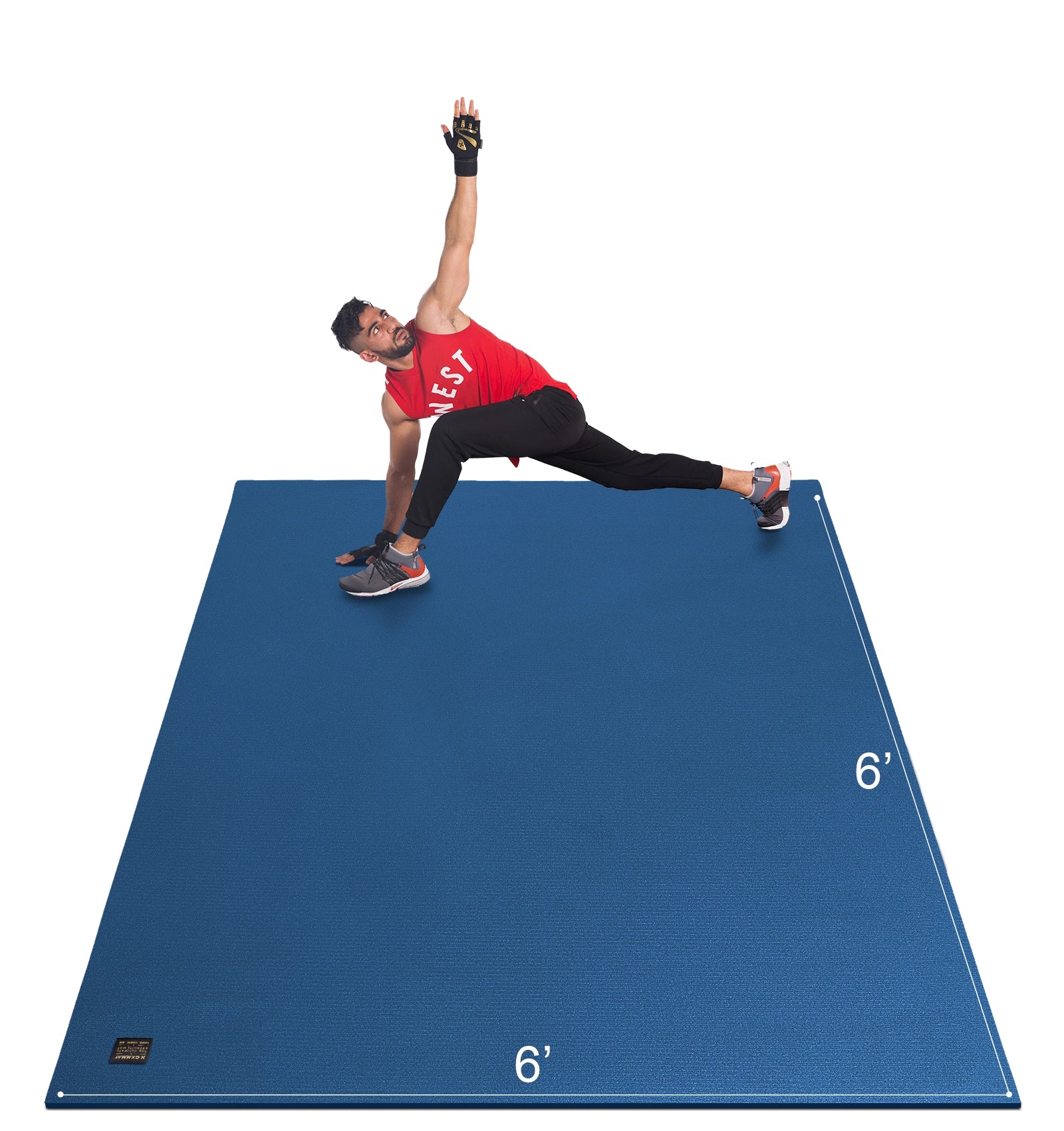GXMMAT Large Exercise Mat 6'x6' Blue #color_blue