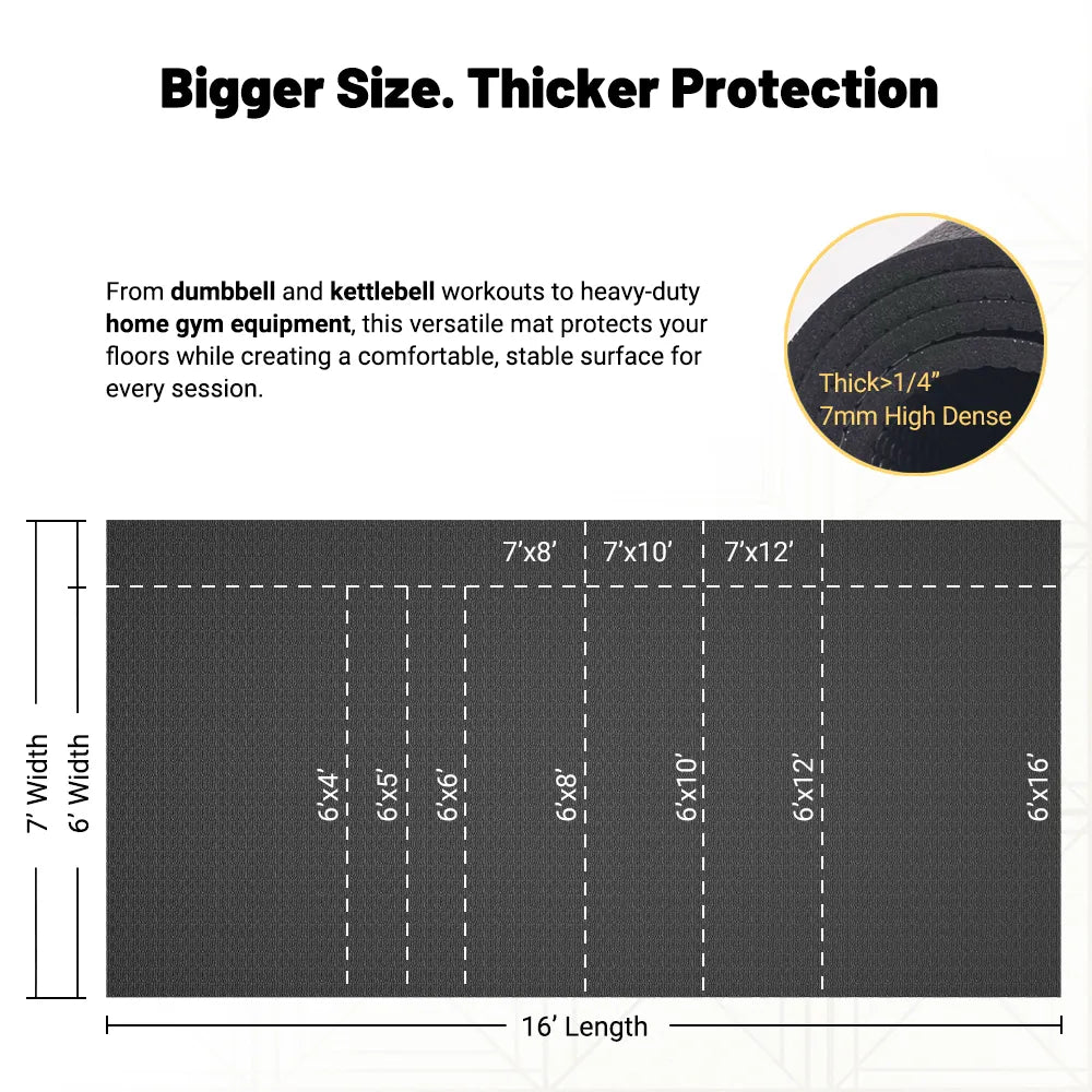 GXMMAT Large Exercise Mat Size Comparison
