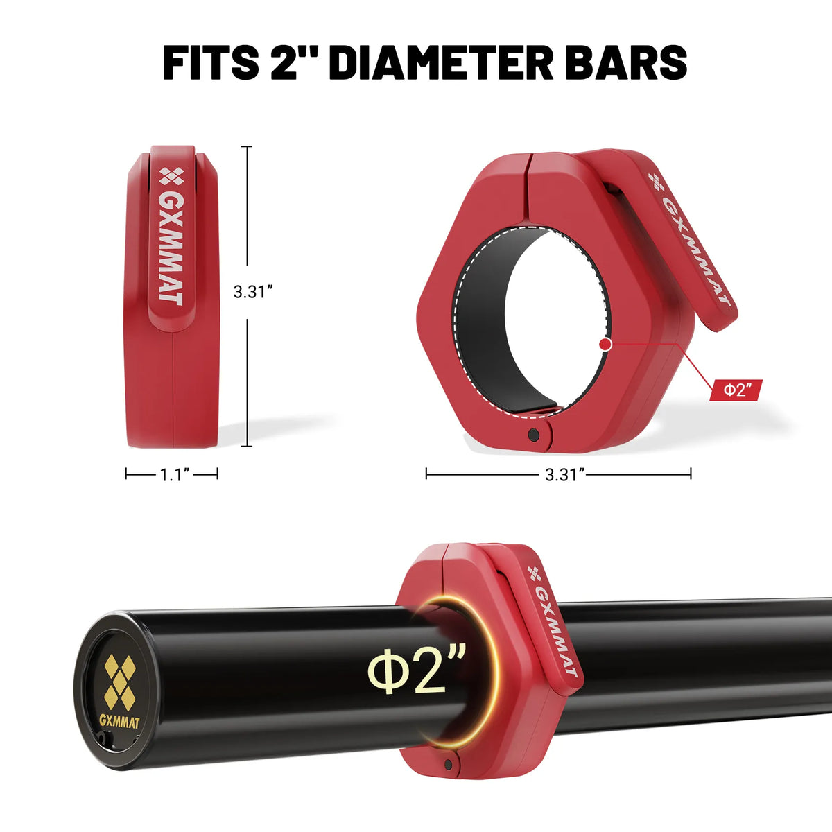 GXMMAT_Magnetic_Barbell_Collar_Red_6 #color_red
