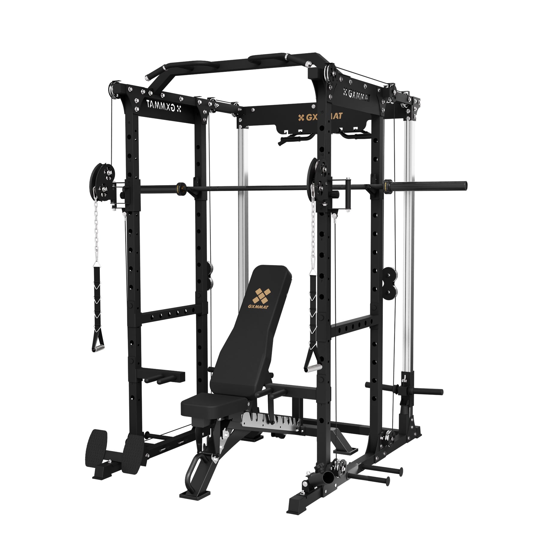 GXMMAT_X6_Power_Rack_Weight_Bench_Barbell_Package