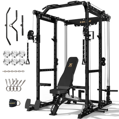 GXMMAT X6 Power Rack + Weight Bench Package