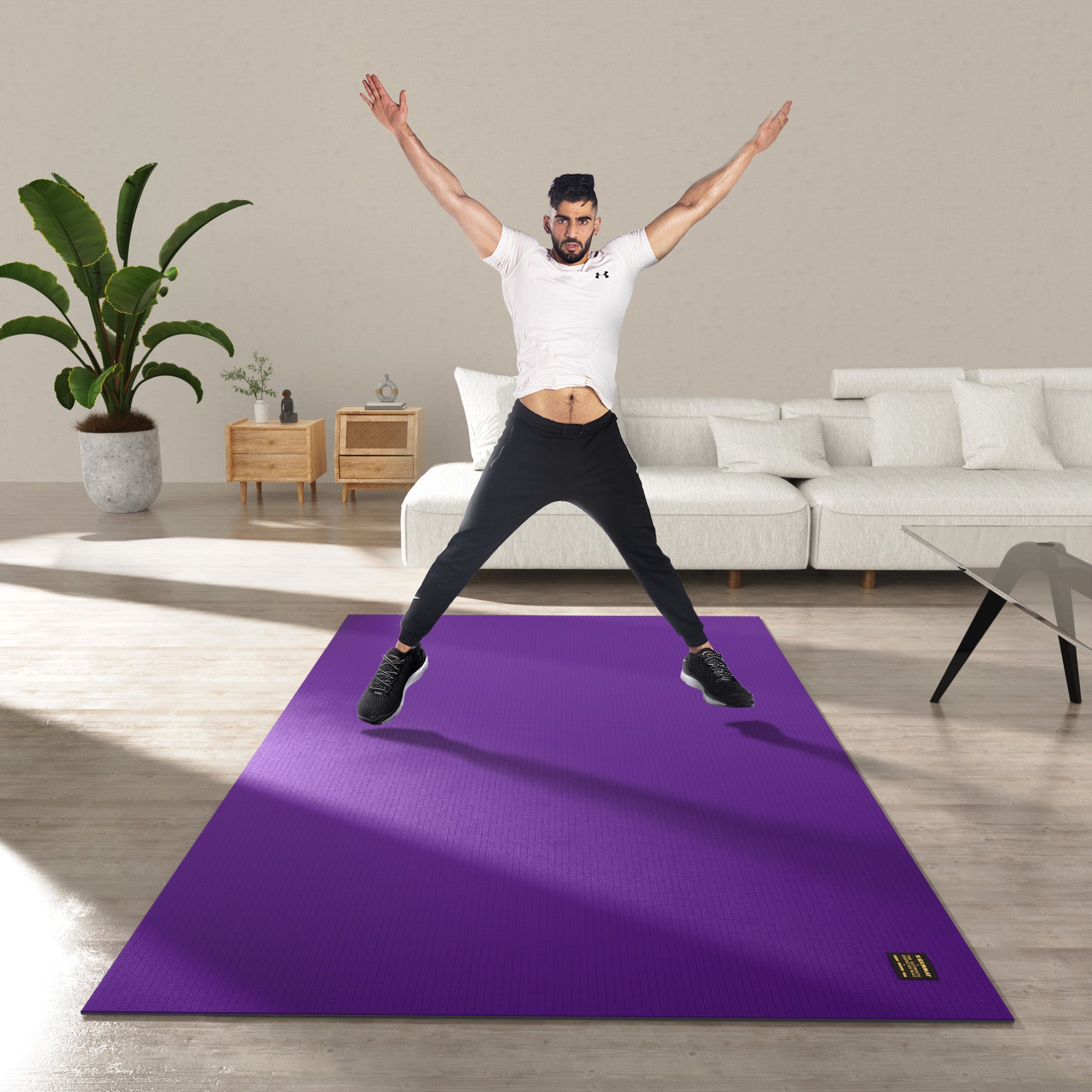 GXMMAT Large Exercise Mat 6'x4' Purple #color_purple