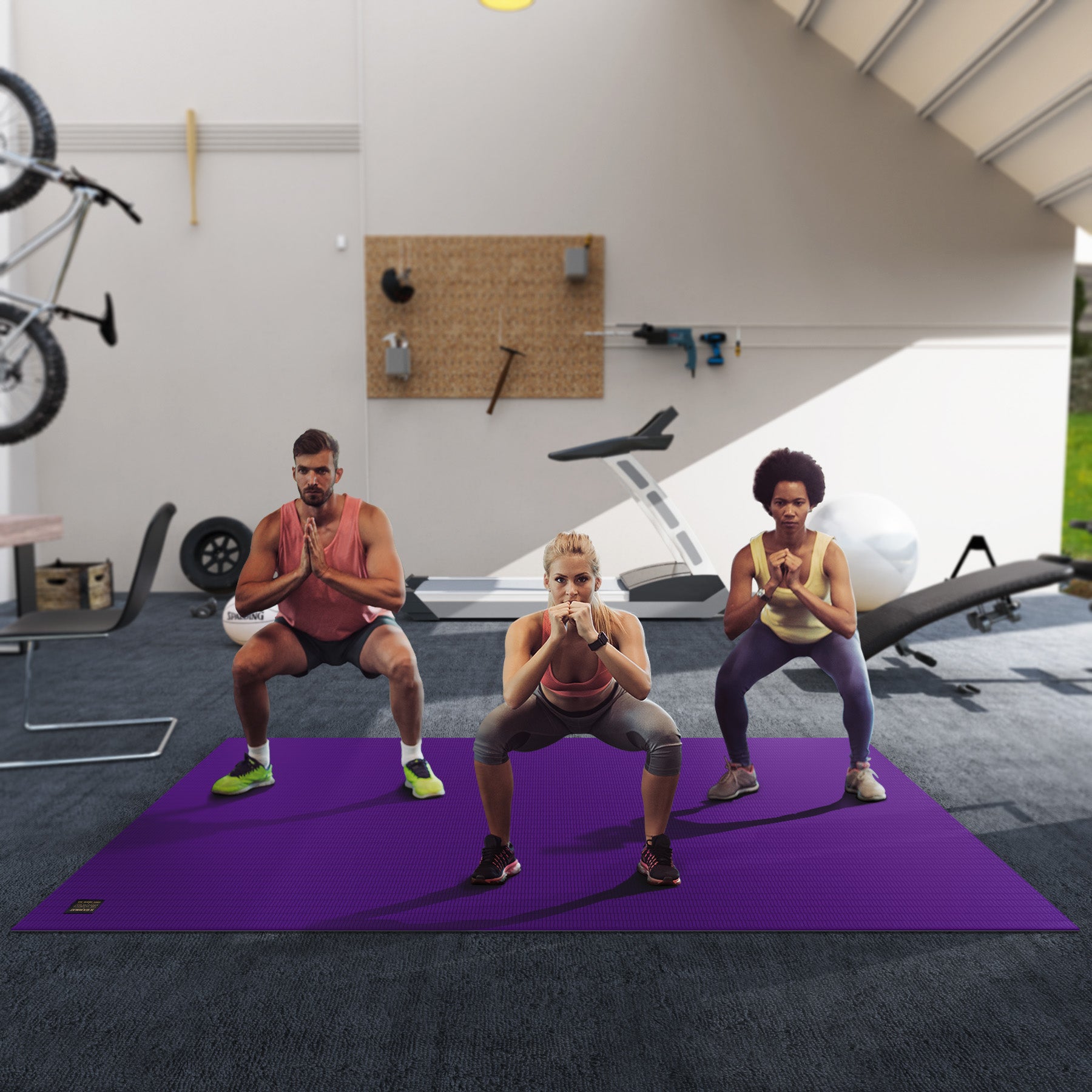 GXMMAT Large Exercise Mat 6'x10' Purple #color_purple