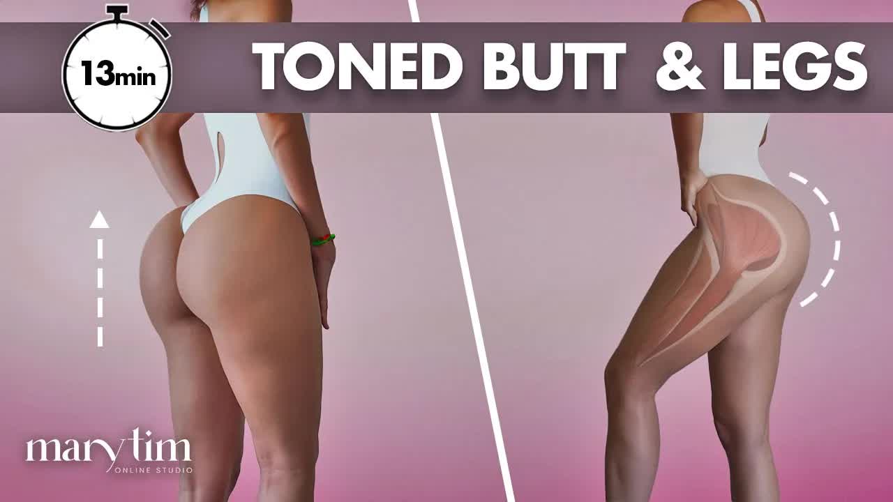 13 MIN TONED BUTT & LEGS WORKOUT | No Equipment, At Home (with yoga mat from GXMMAT)