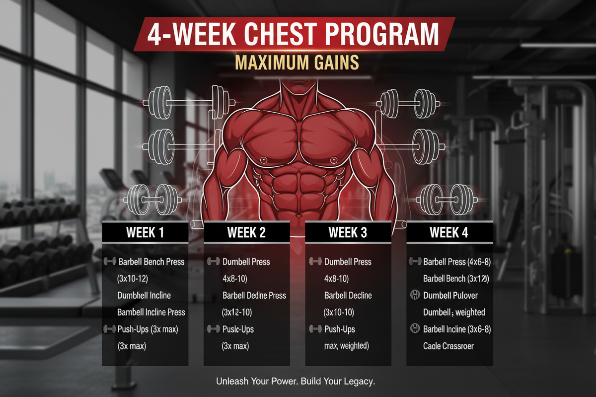 4-Week Chest-Focused Workout Split for Maximum Gains