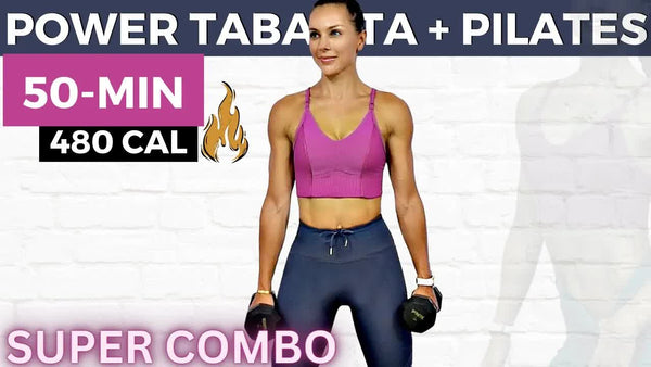 50-MIN TABATA AND PILATES WORKOUT (weight loss supercombo, strength + best way to lose belly fat)
