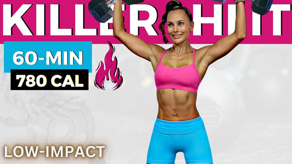 60-MIN FAT-TORCHING HIIT WORKOUT (low-impact, metabolic workout with weights for weight loss + abs)