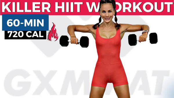 60-MIN FAT KILLER HIIT STRENGTH WORKOUT (HIIT cardio, total body sculpt for fast weight loss + abs)