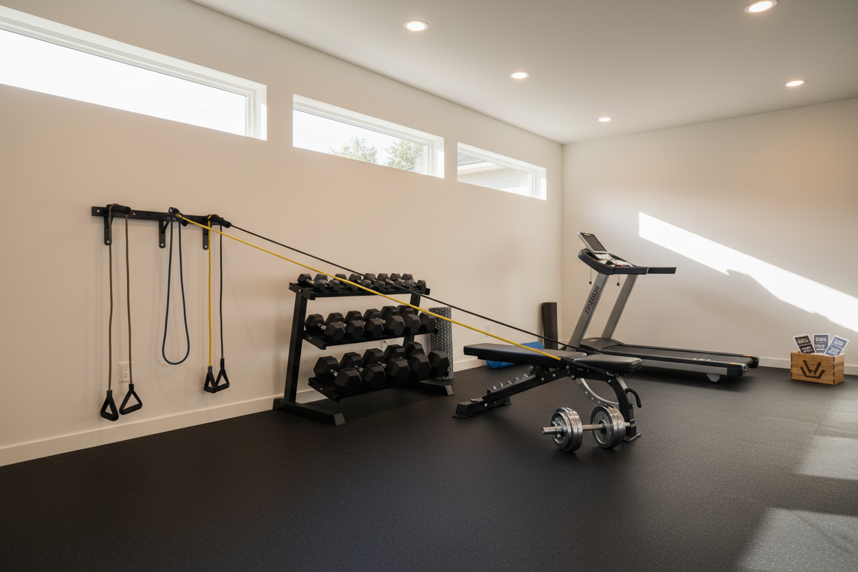 Exercise Routine for Home Gym: Blending Bands and Free Weights