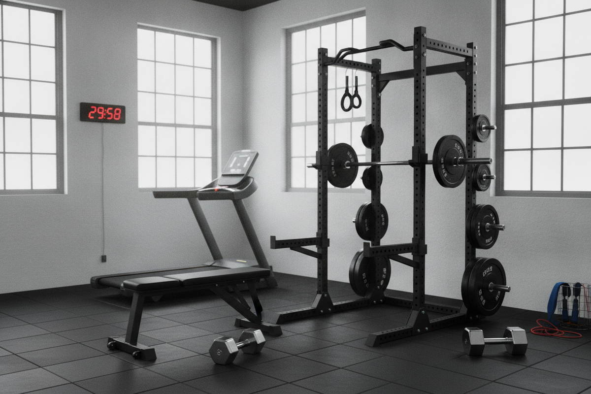 30 Minute Gym Workout: Station Consolidation Architecture, Timed Density Frameworks, and Floor Staging