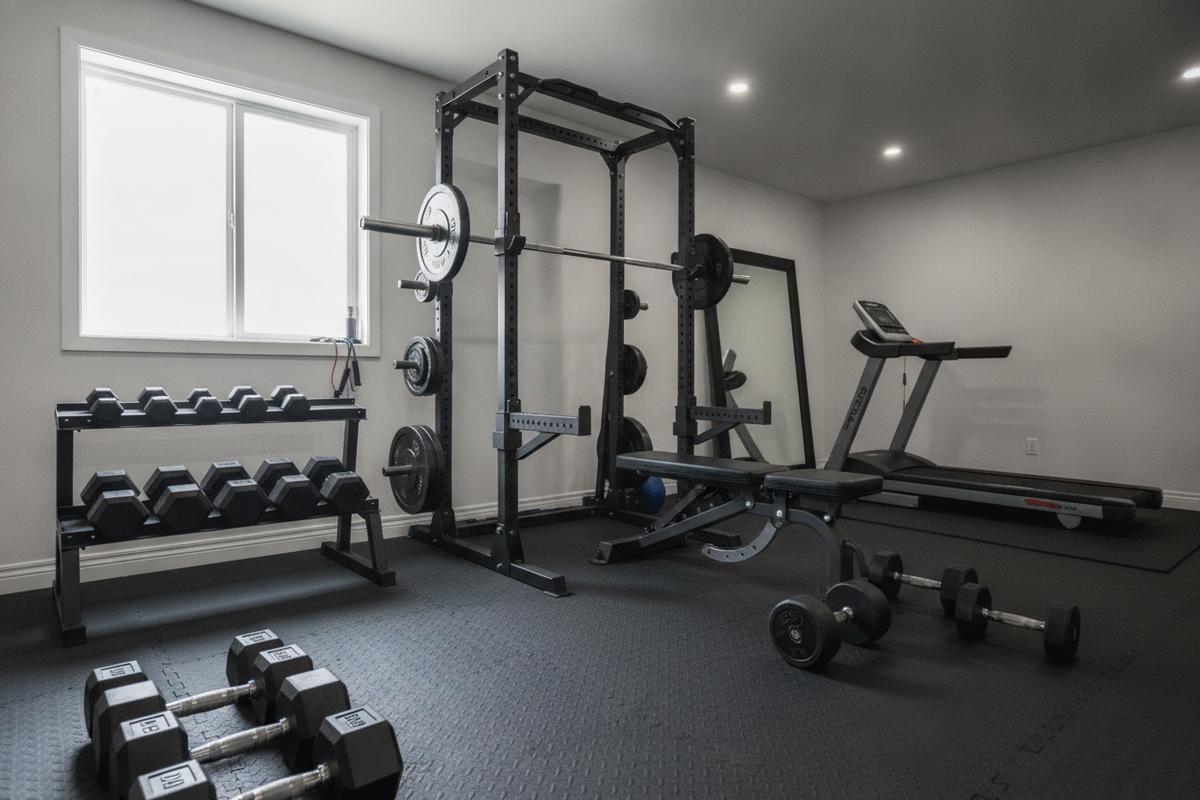 Bulking Workout Plan at Home: Hypertrophy Splits, Heavy Compounds, and Grounded Floor Staging