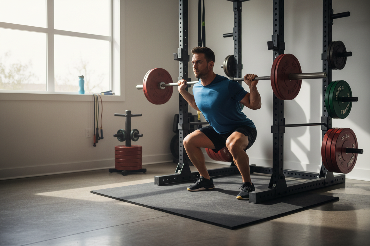 How to Build Serious Leg Strength With Weighted Squats at Home