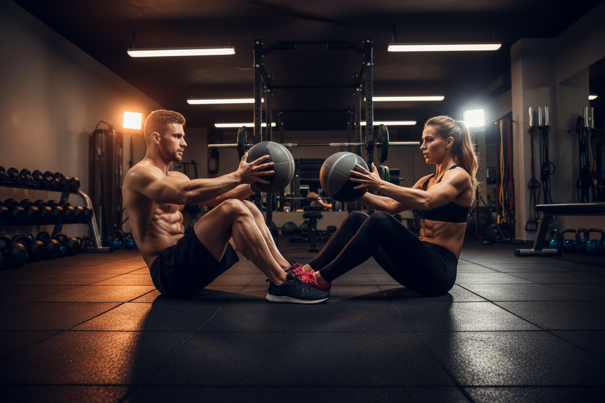 Partner Core Exercises With Medicine Ball: The Duo's Guide