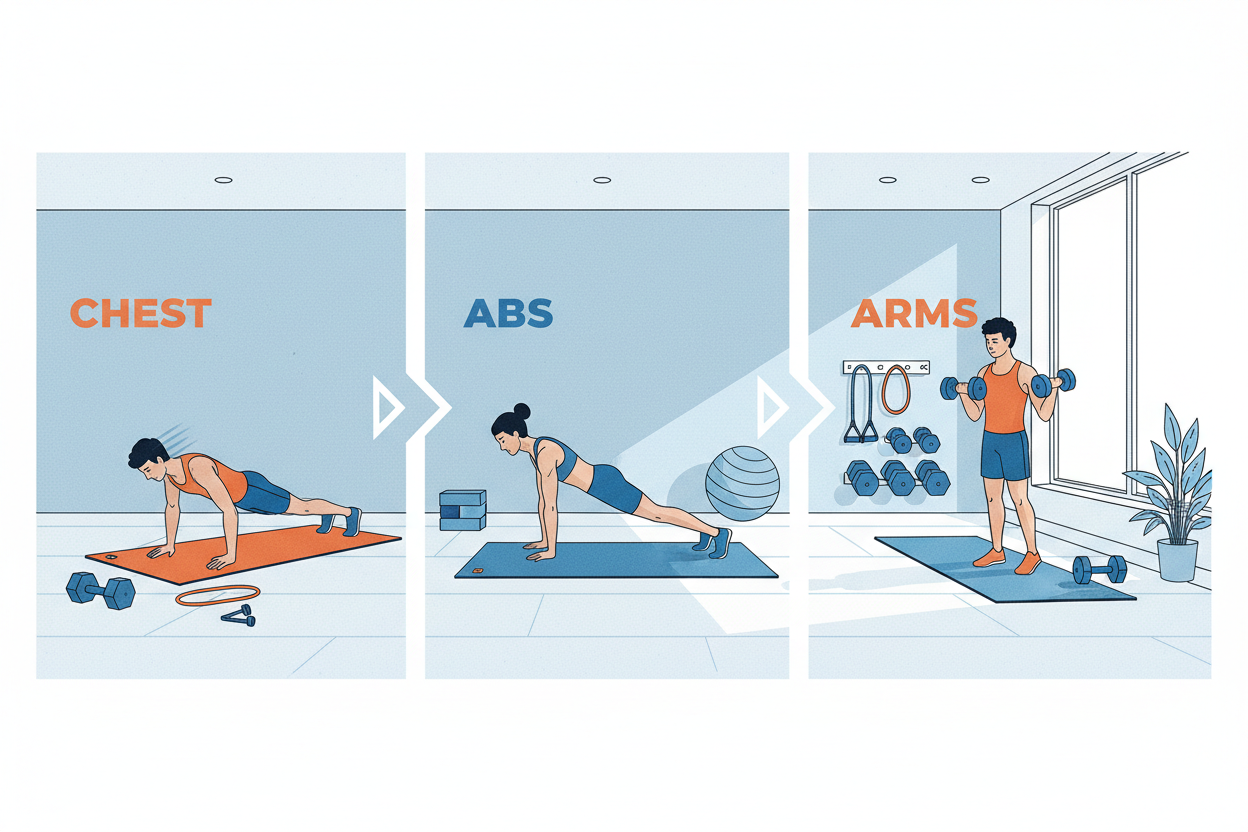 Mastering Your Home Chest, Abs, and Arms Routine: A Step-by-Step Guide