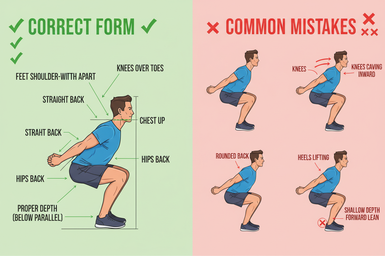Stop Mimicking Bad Images of Squat Exercise (Visual Guide)