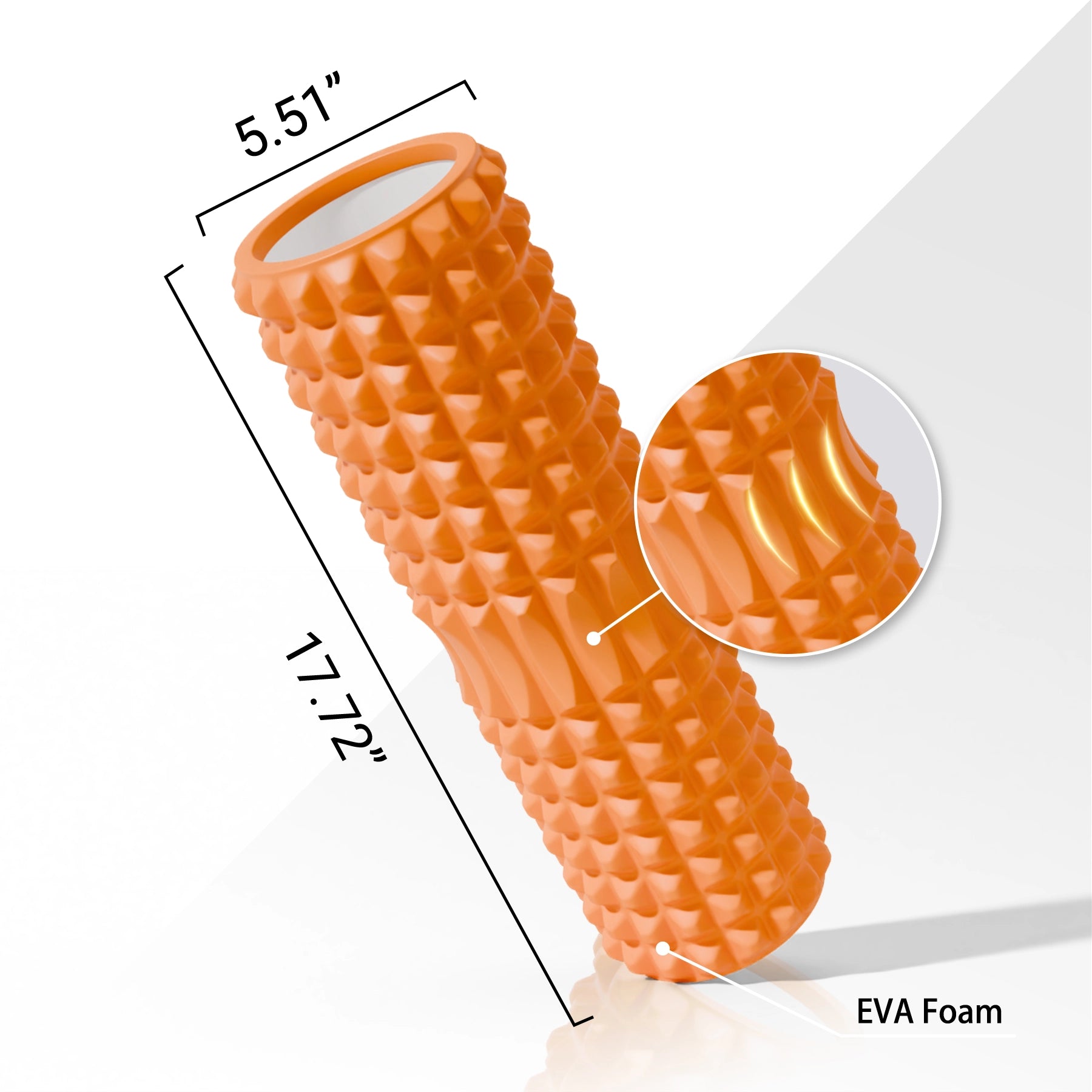 GXMMAT Foam Roller  17.7" | Hollow | Wave | Orange