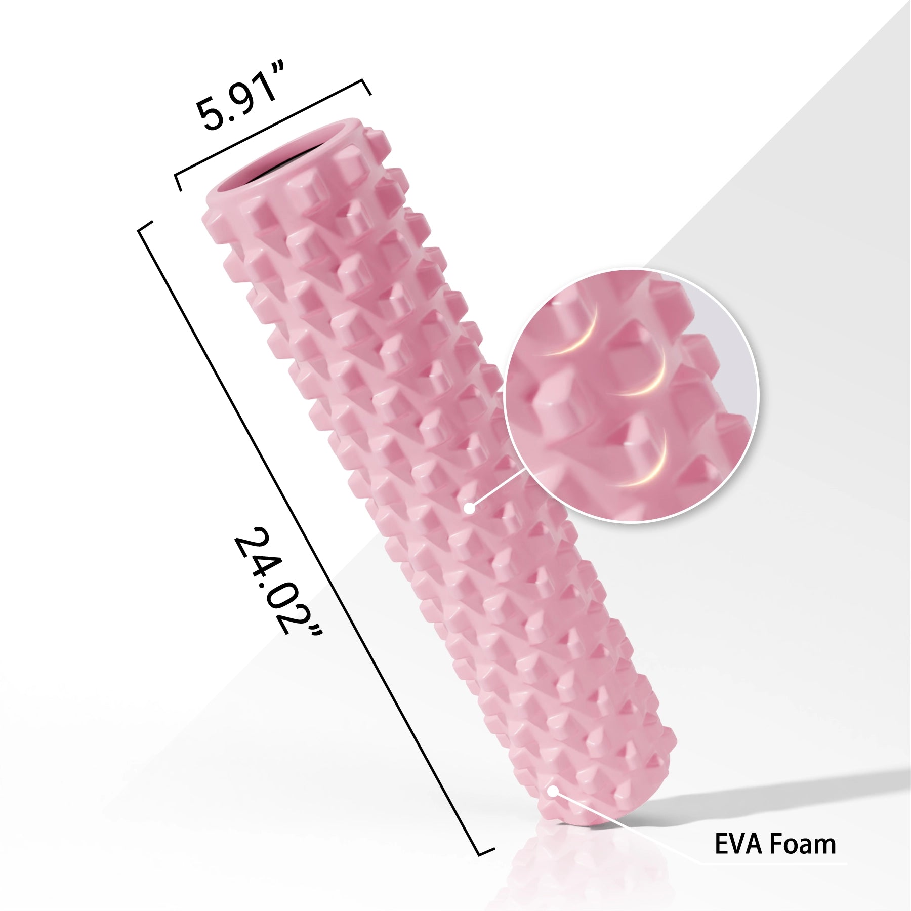 GXMMAT Foam Roller  24" | Solid | Grid | Pink #length_24" #pattern_Grid #color_Pink