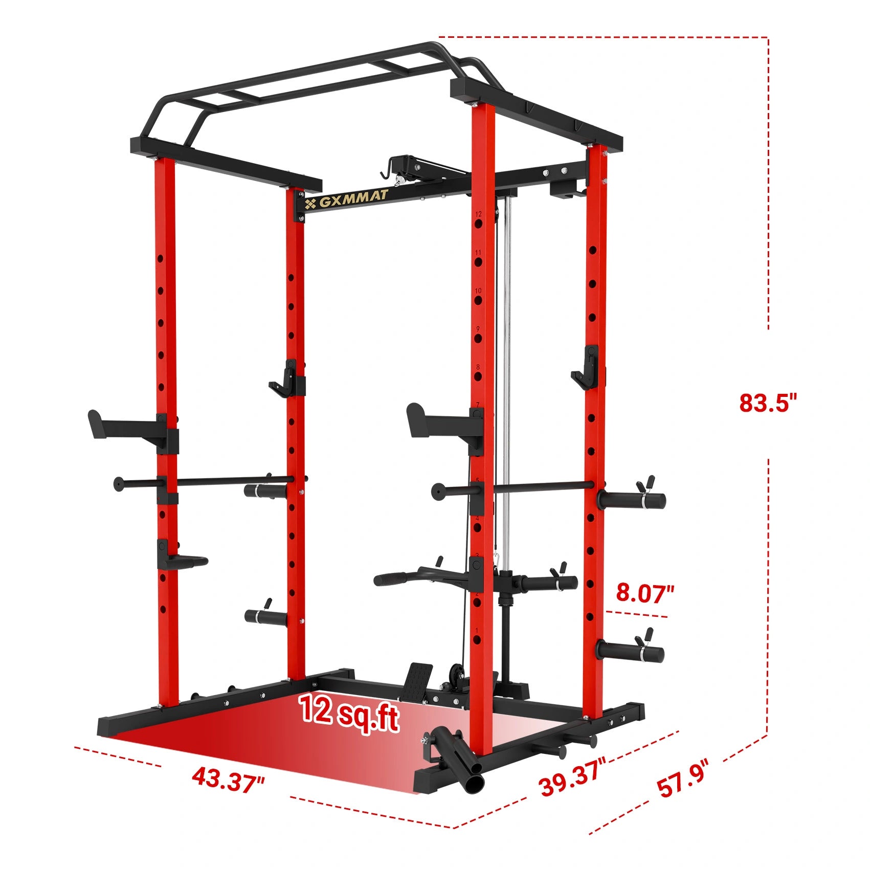 GXMMAT G5 Power Rack Size Red #color_red