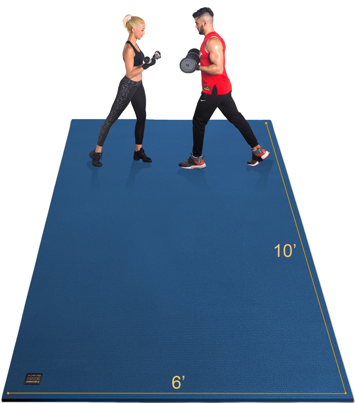 GXMMAT Large Exercise Mat 6'x10' Blue #color_blue