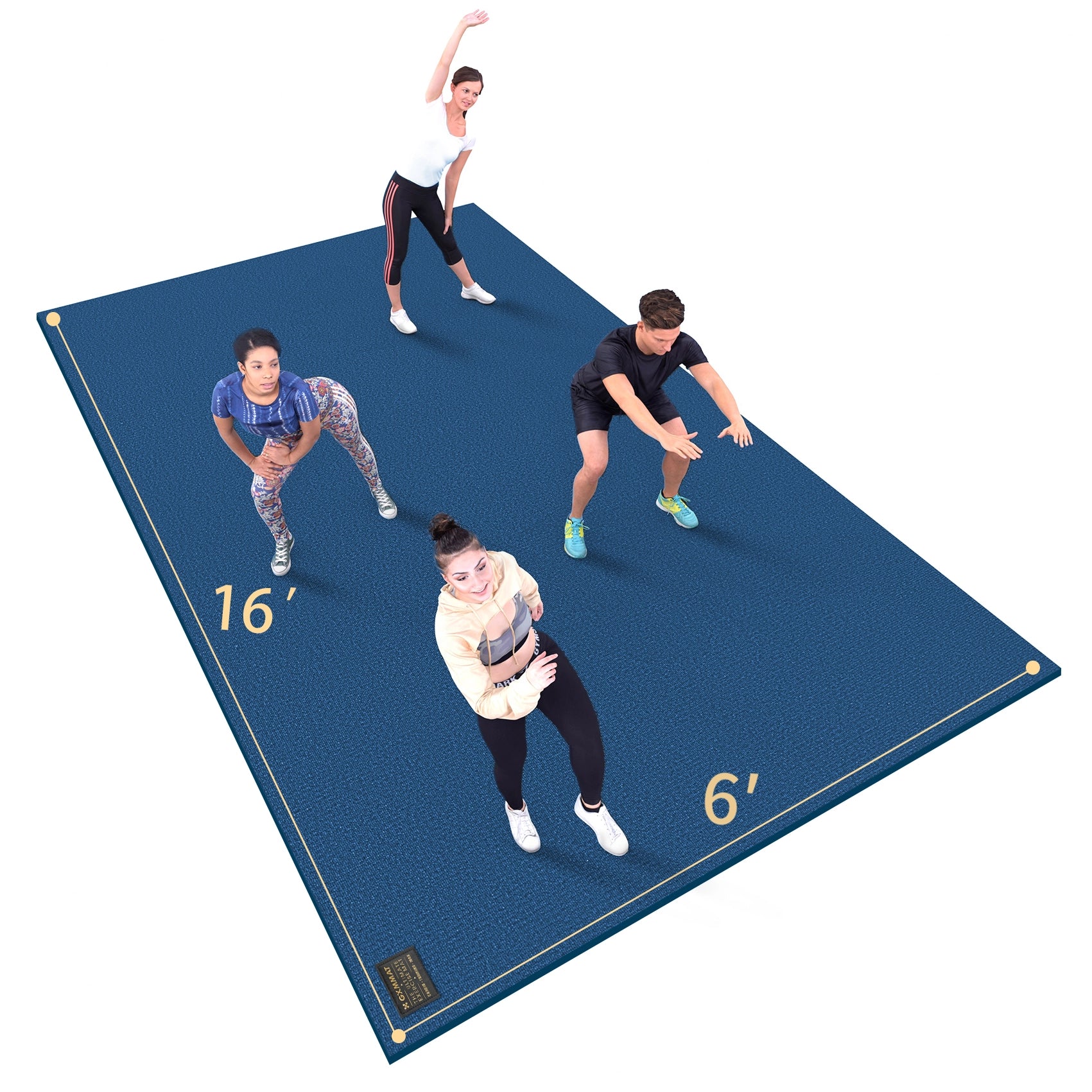 GXMMAT Large Exercise Mat 6'x16' Blue #color_blue