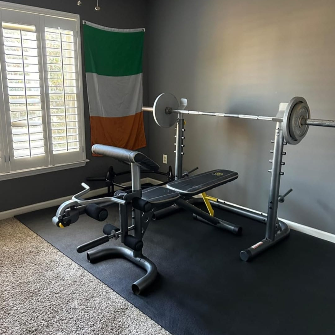 GXMMAT Large Yoga Mat Used in Home Gym