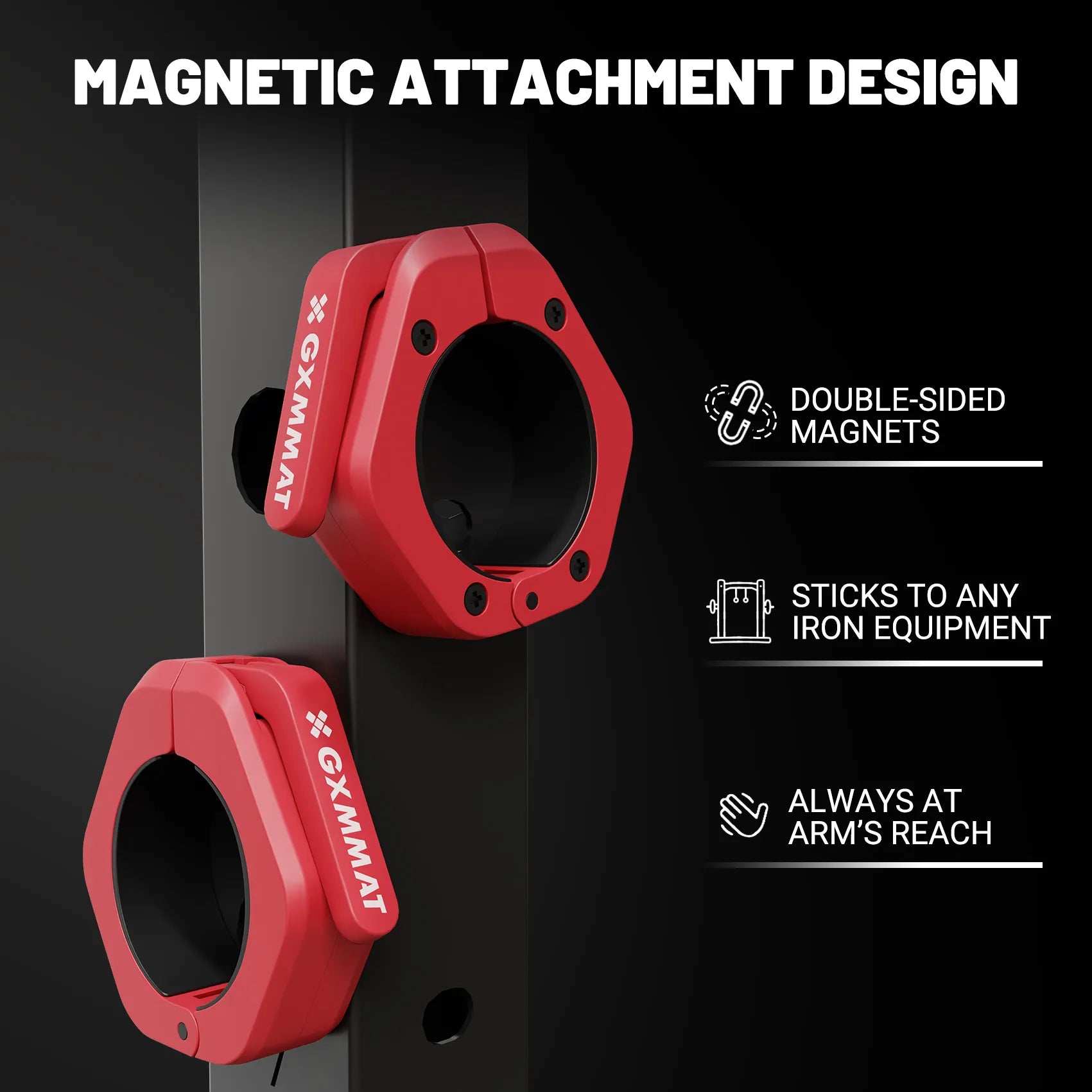 GXMMAT_Magnetic_Barbell_Collar_Red_3 #color_red