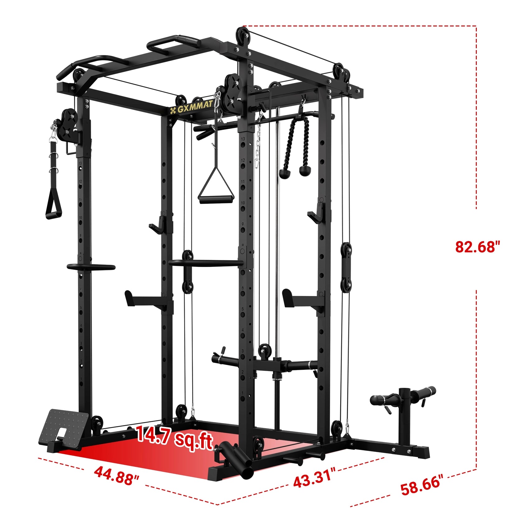 GXMMAT V6 Power Rack Size #color_black