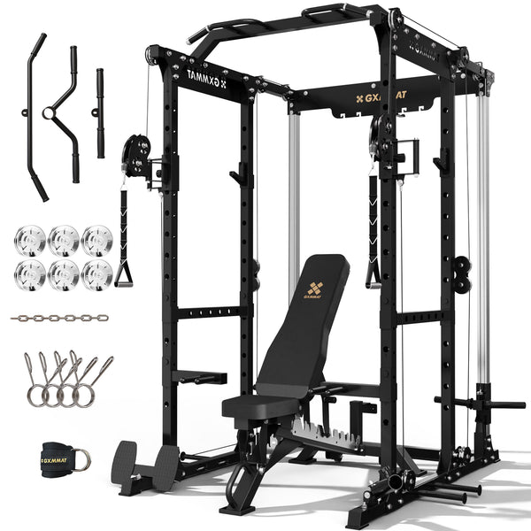 GXMMAT X6 Power Rack + Weight Bench Package