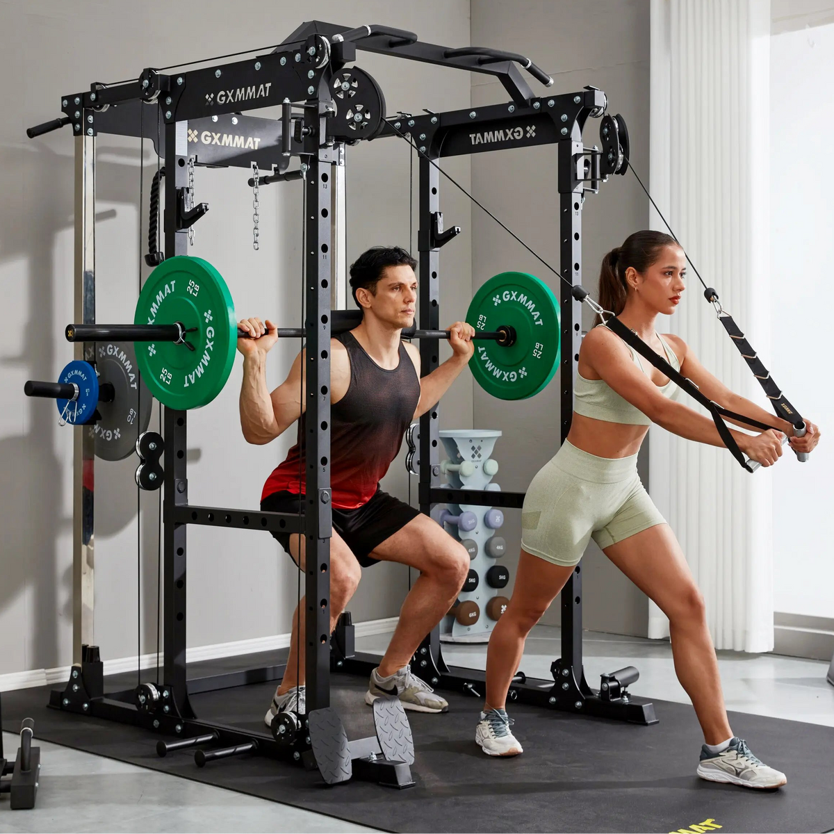Home Strength Training with GXMMAT X6 Power Rack