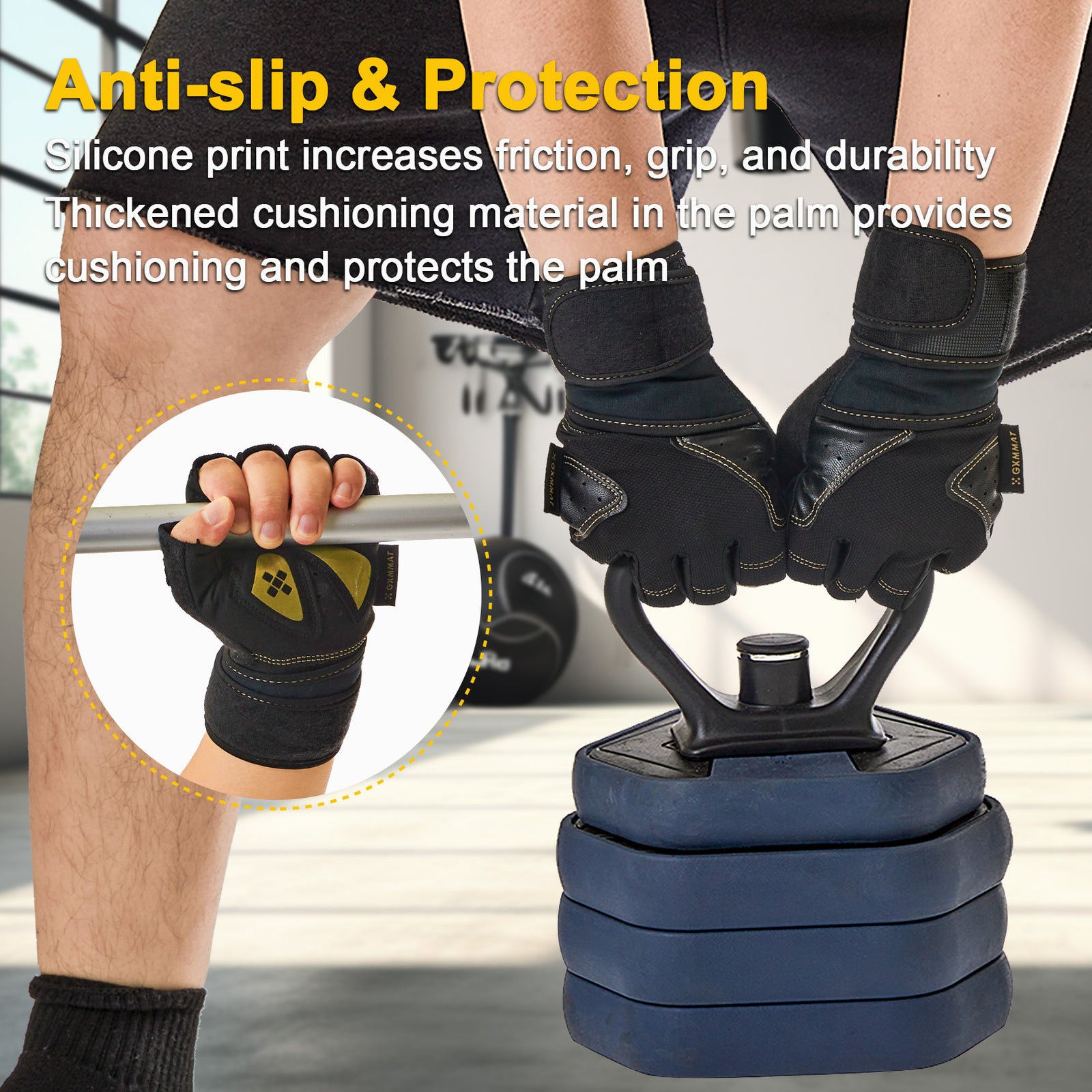 Gxmmat Non Slip Breathable Workout Gloves for Gym GXMMAT