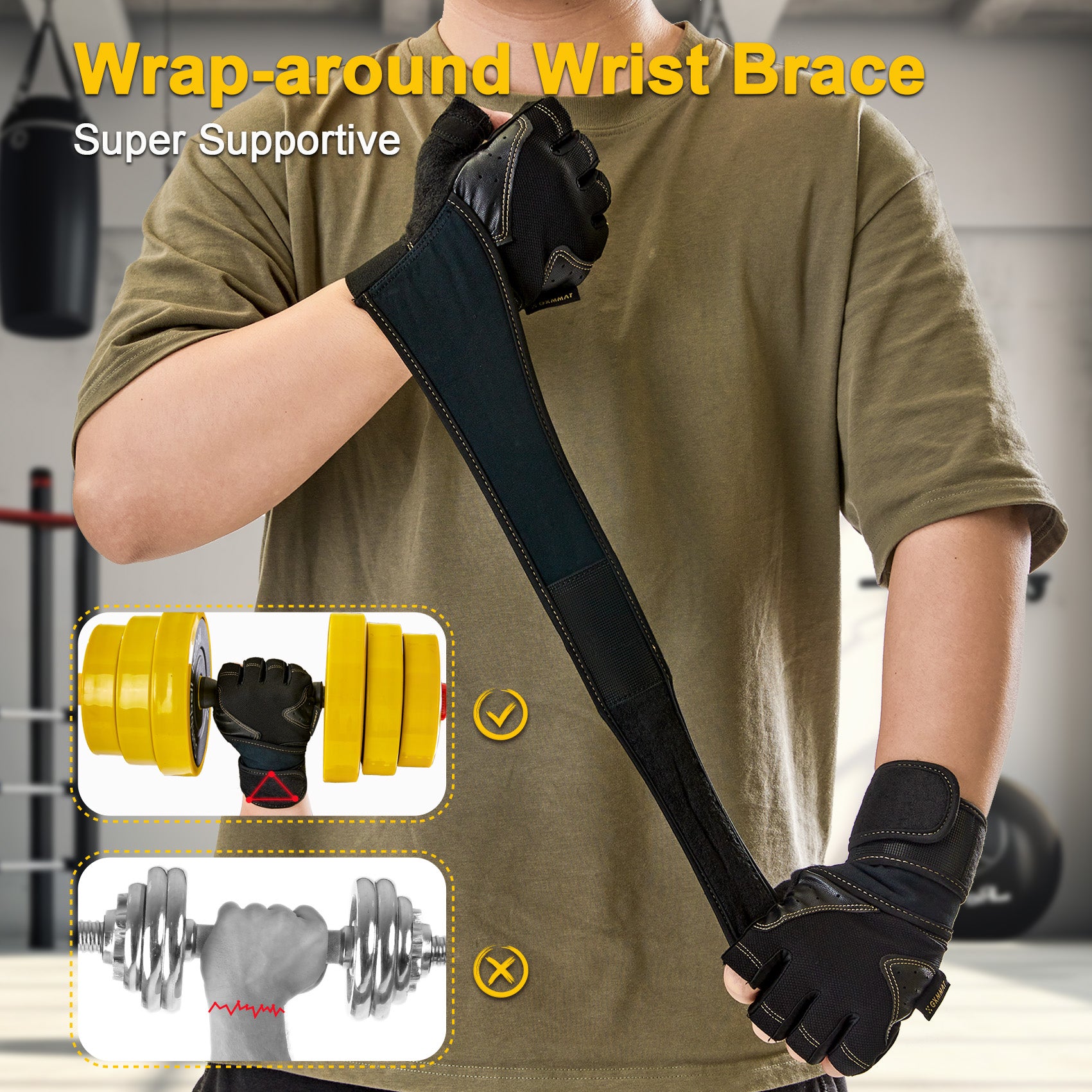 Gxmmat Non-Slip Breathable Workout Gloves for Gym