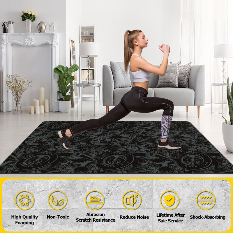 GXMMAT Extra Large Rubber Exercise Mat 6'x4'x5mm