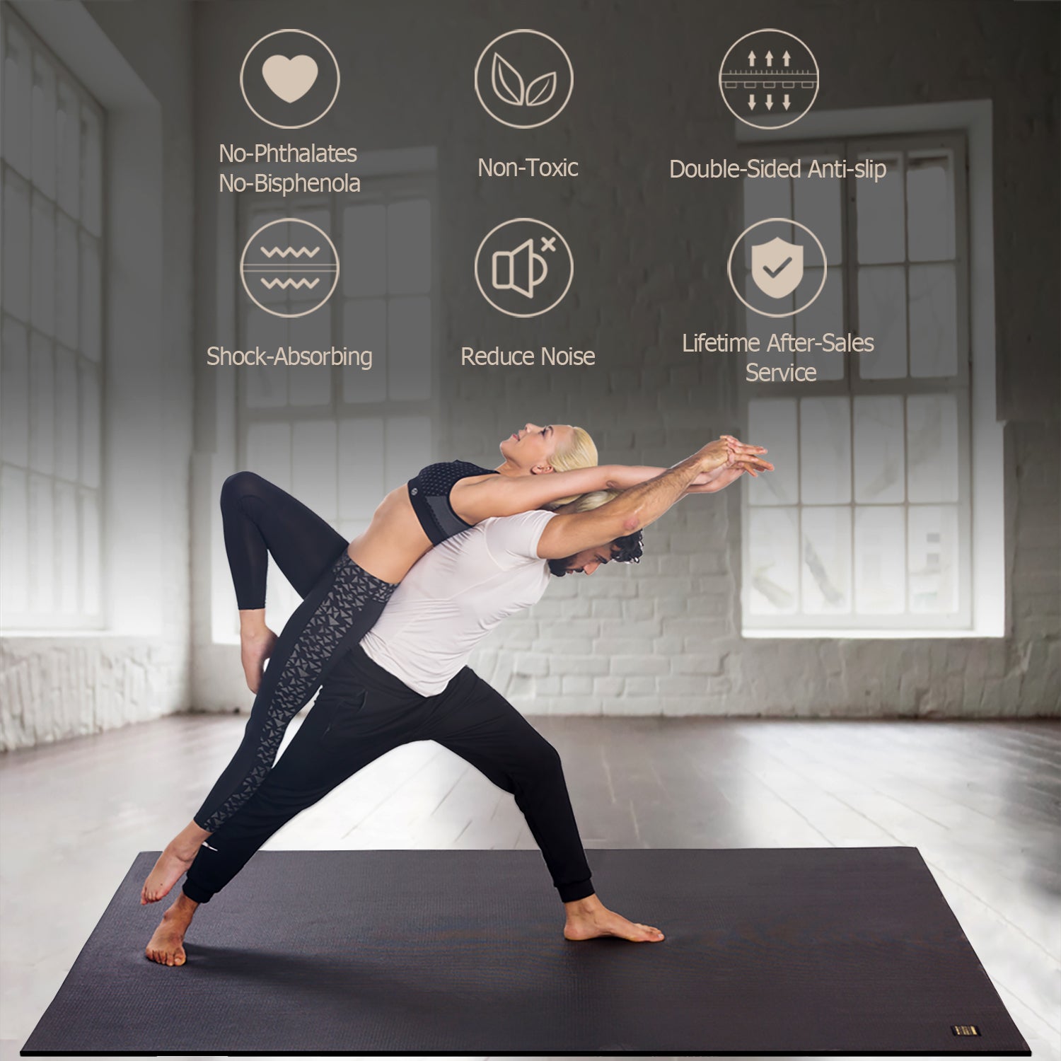 Gxmmat Large Yoga Mat with barefoot 6'x4'x7mm Thick Workout Mat for Home Gym