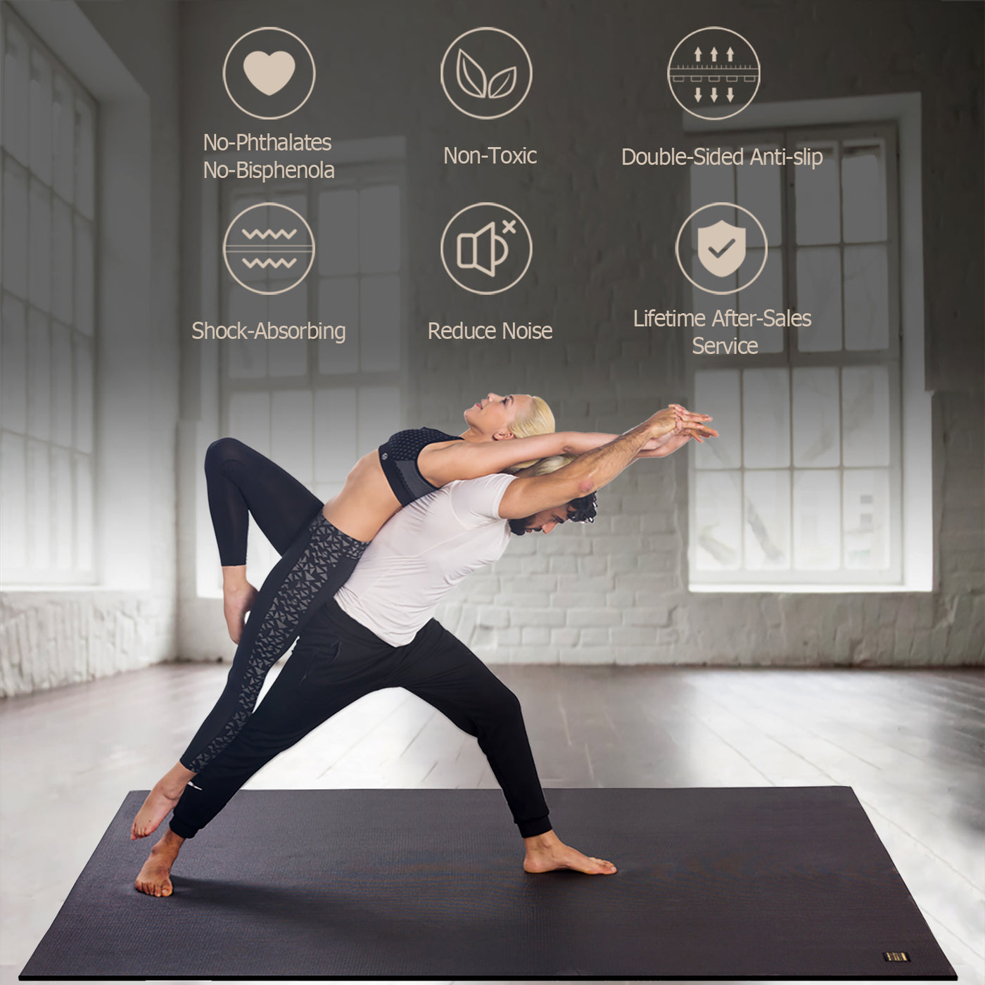 Premium 6 x6 Yoga Mat Exercise Mat Gym Flooring for Home Gym Workout GXMMAT