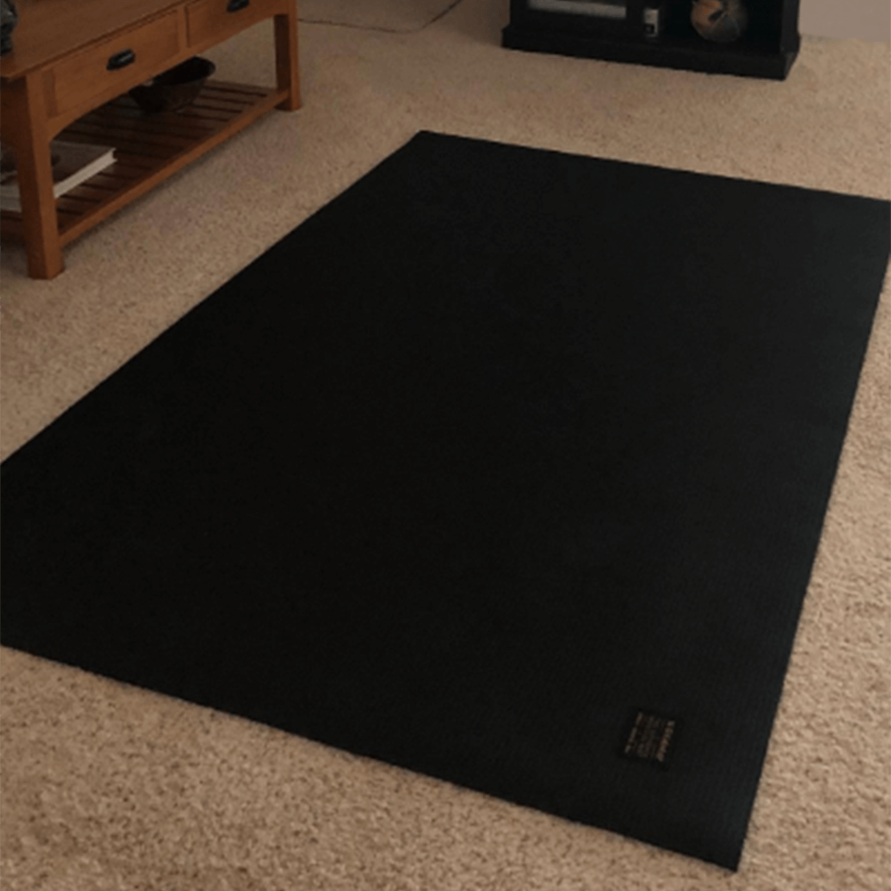 Workout mat sales over carpet