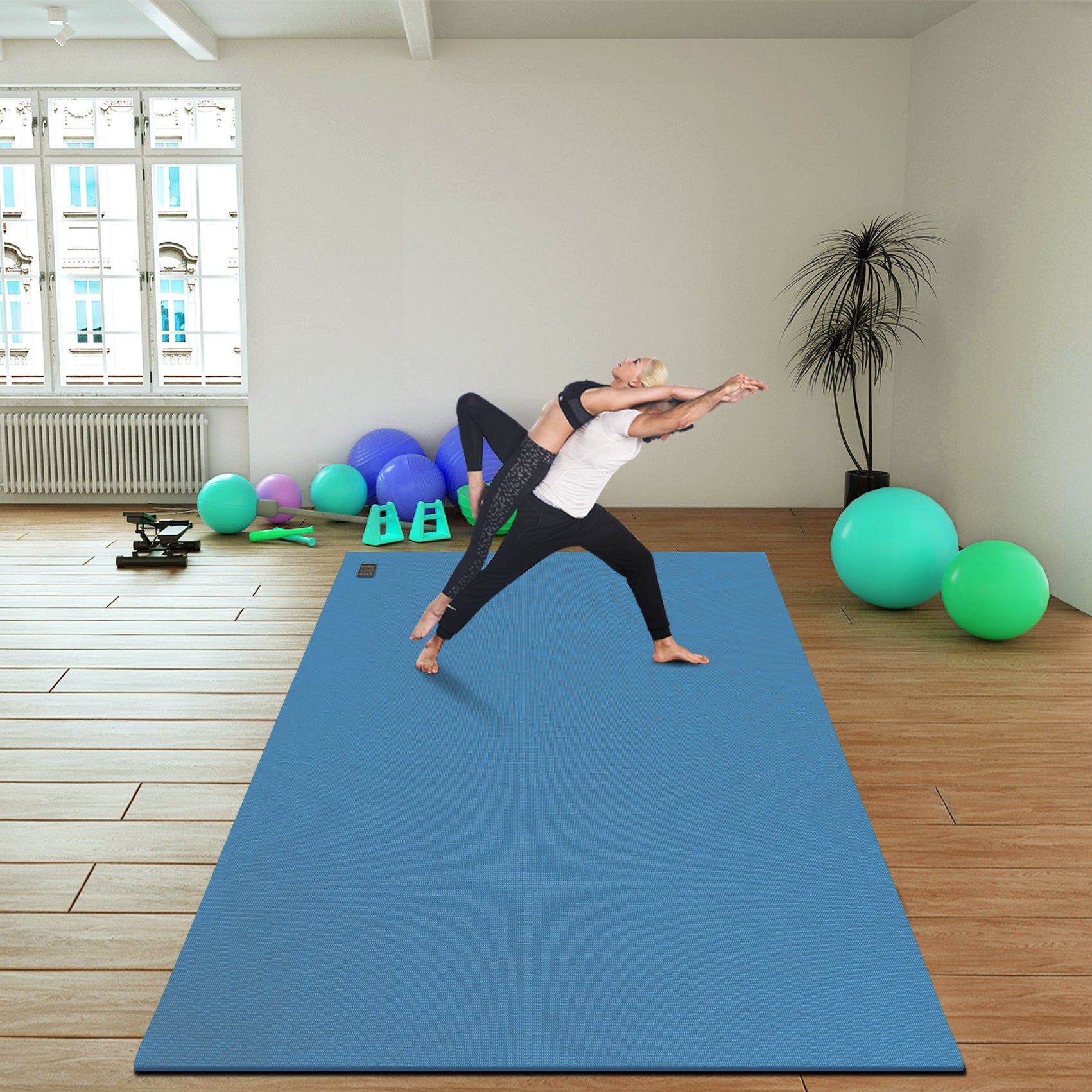 Gxmmat Premium 6'x10' Large Yoga Mat, Upgrade Your Home Gym With Your Family