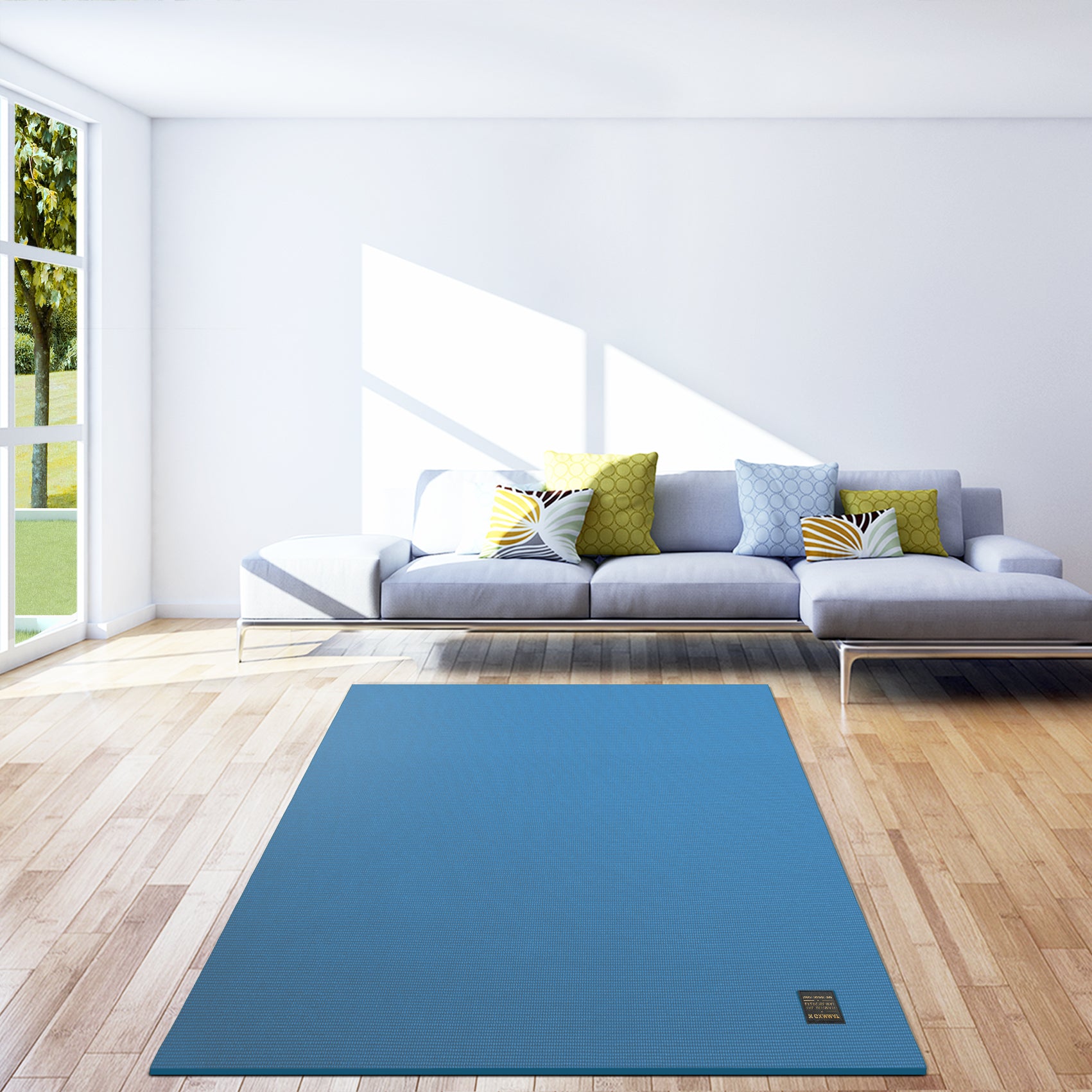 Gxmmat Large Yoga Mat with barefoot 6'x4'x7mm Thick Workout Mat for Home Gym