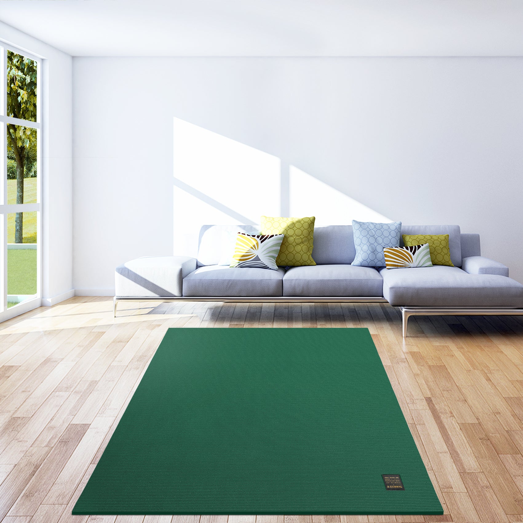 Gxmmat Large Yoga Mat with barefoot 6'x4'x7mm Thick Workout Mat for Home Gym