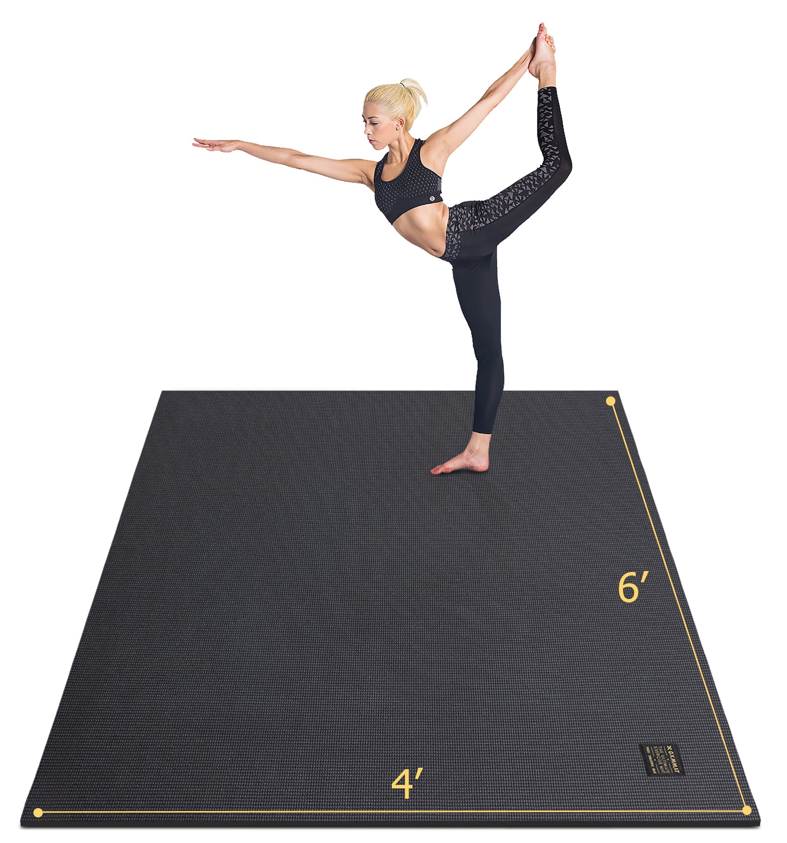 Gxmmat Large Yoga Mat with barefoot 6'x4'x7mm Thick Workout Mat for Home Gym