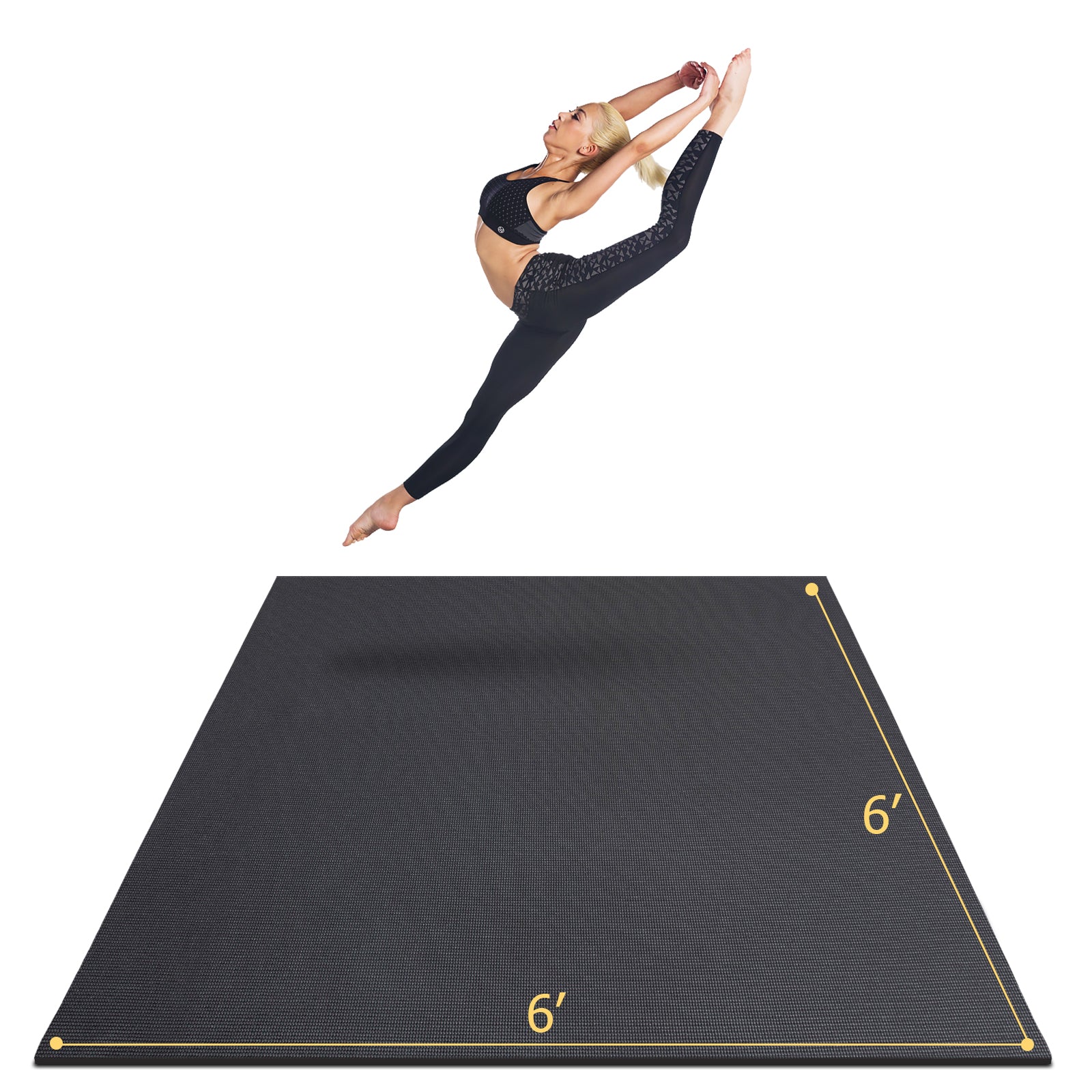 Gxmmat Large Yoga Mat, 6'x6'x7mm Durable and Suitable for Home Gym