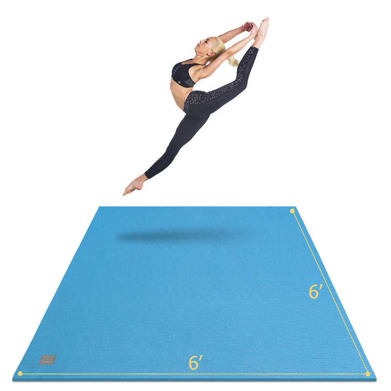 Large Yoga Mat with barefoot 6'x6'