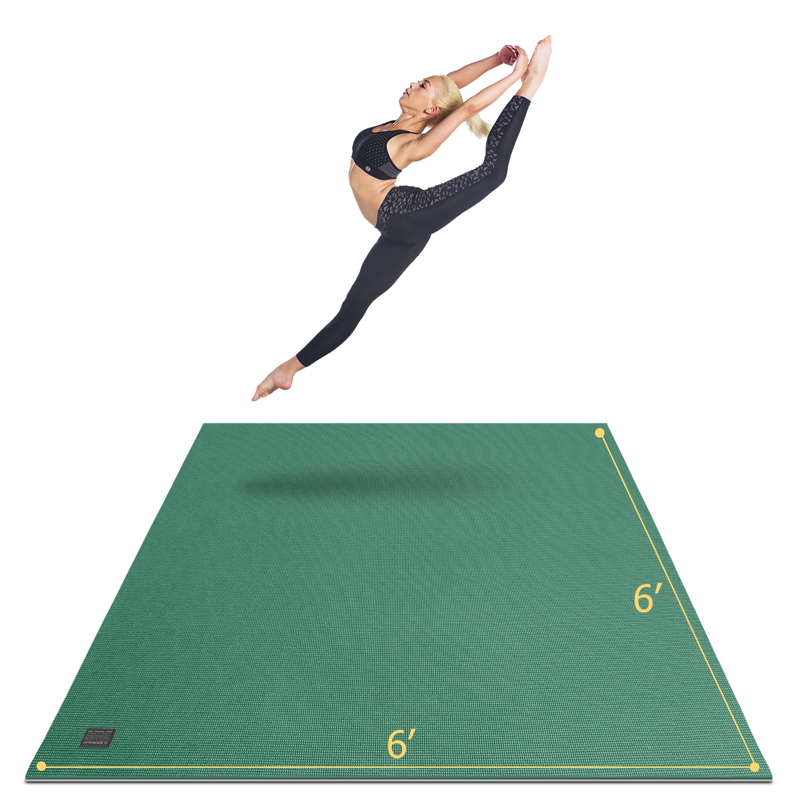 Gxmmat Large Yoga Mat, 6'x6'x7mm Durable and Suitable for Home Gym