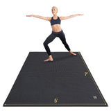 Large Yoga Mat with barefoot 7'x5'，9mm thick