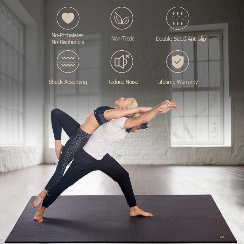 Large Yoga Mat with barefoot 7'x5'，9mm thick - GXMMAT